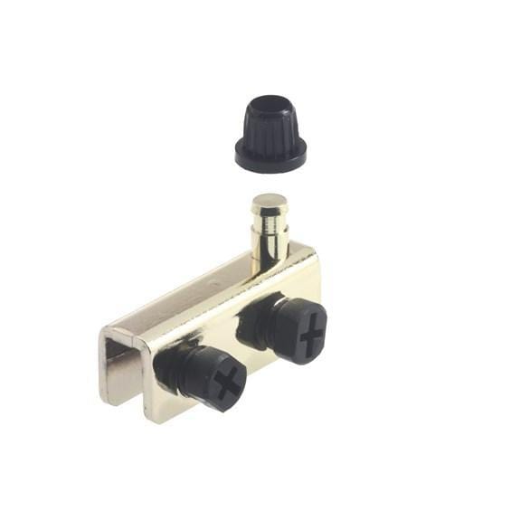 High-quality snap-in glass door hinges in steel, available in multiple finishes, sold as a 2-pack.
