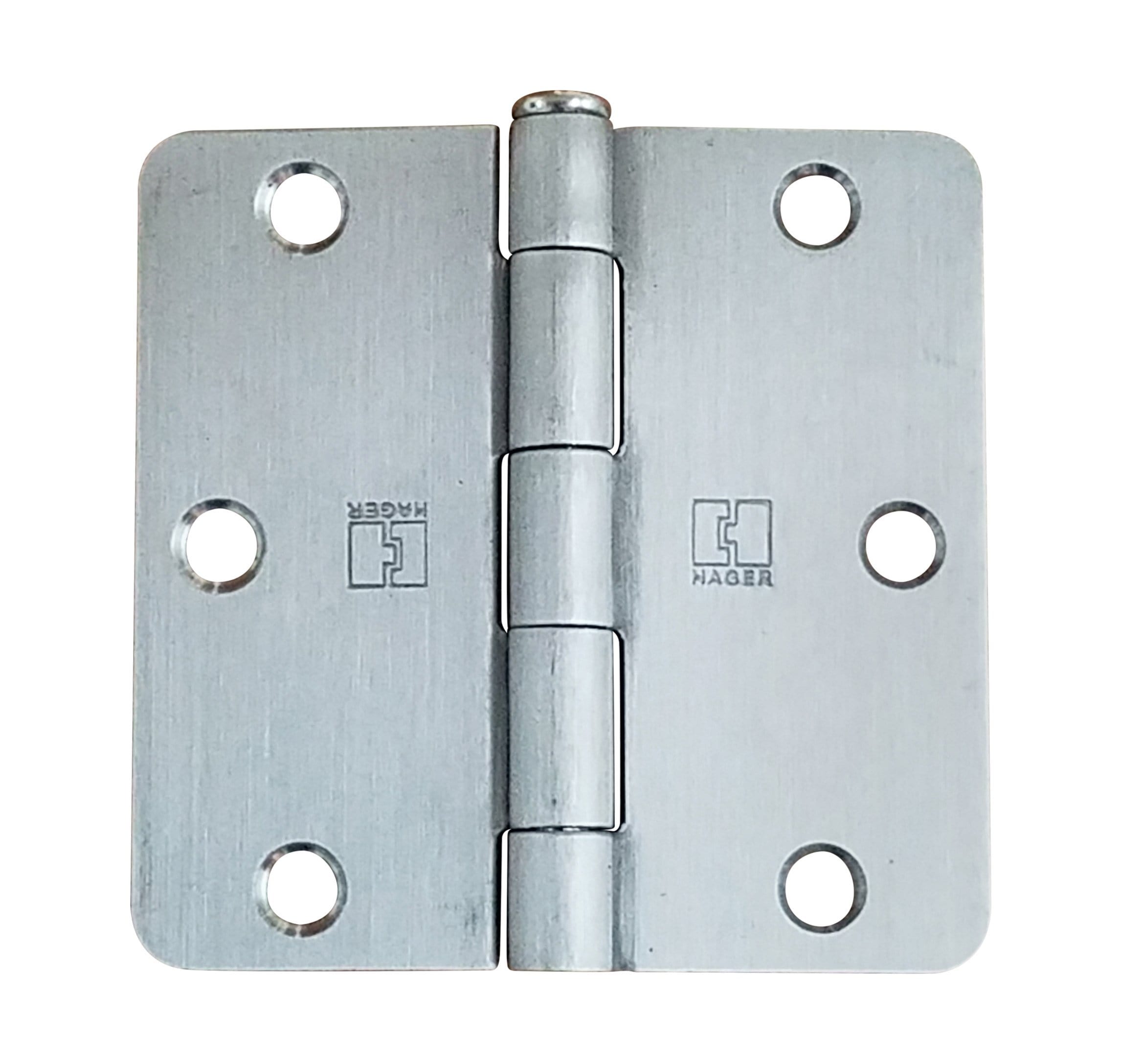 Hager 3.5-inch door hinge with 1/4-inch radius, available in multiple finishes, sold individually for various applications.