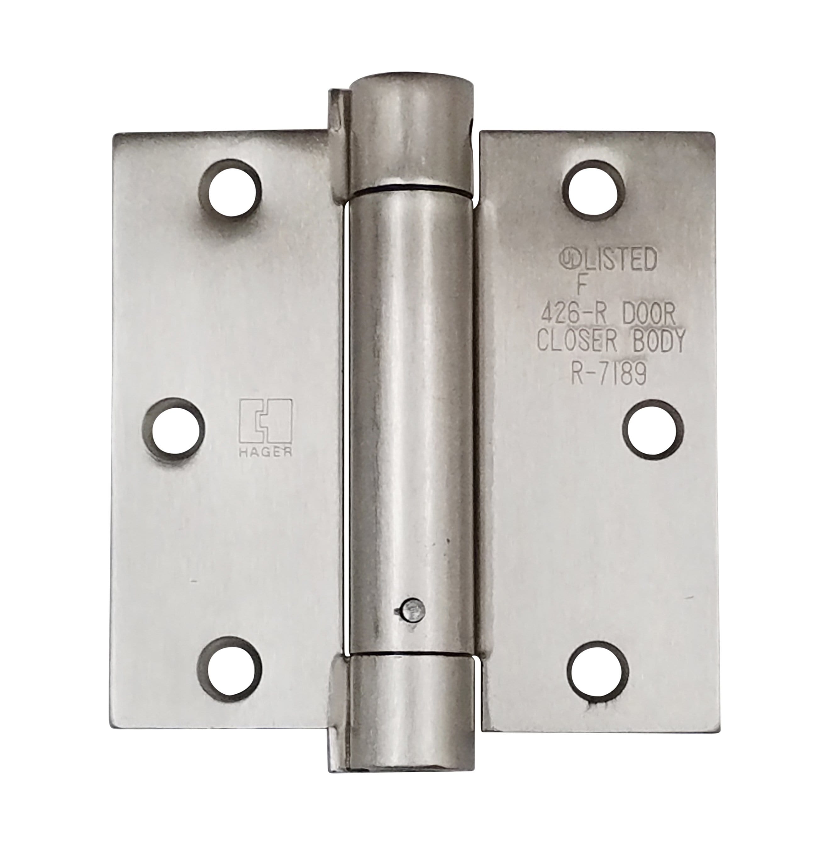 Hager spring hinge 3.5-inch square design available in multiple finishes, sold individually for doors.