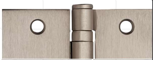 Hager five knuckle plain bearing hinge, 4-inch with 5/8-inch radius square, available in multiple finishes.