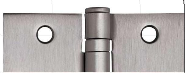 Hager 4-inch square spring hinge with 5/8-inch radius, available in multiple finishes, sold individually.