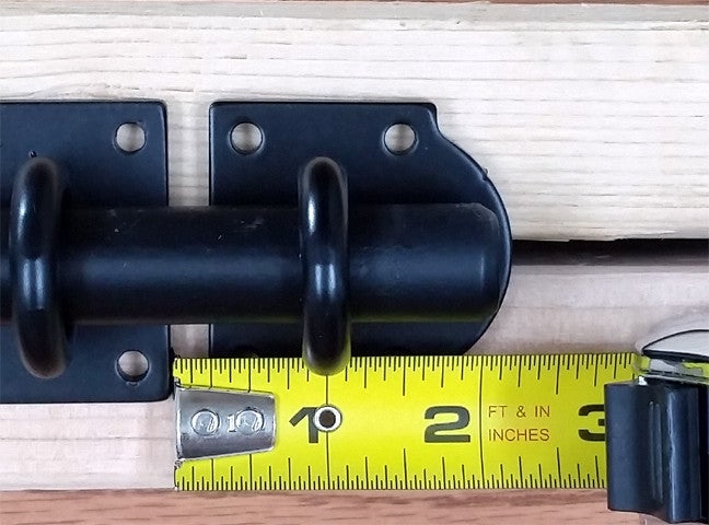 Heavy duty rustic slide bolt for gates and doors, dual side operation, black powder coat finish, sold as set.