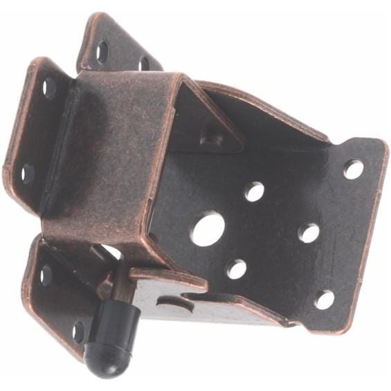 Heavy duty folding leg fitting made of high-quality steel with a bronze finish, sold individually for sturdy support.