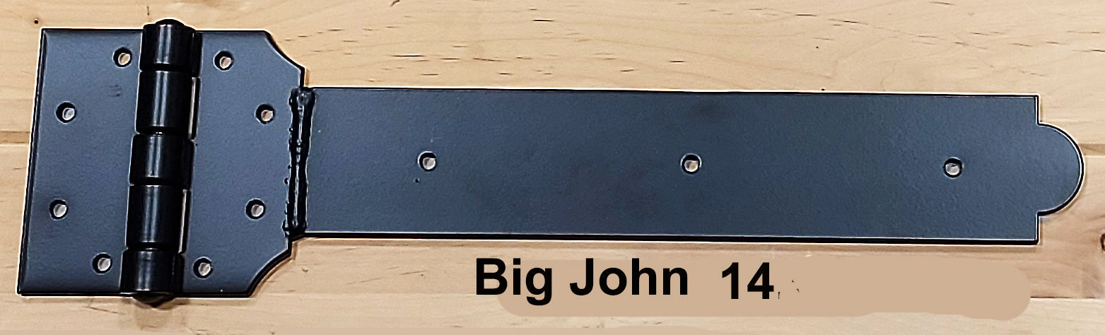 Super heavy-duty decorative strap T-hinge available in sizes from 14 to 26.5 inches for robust applications.