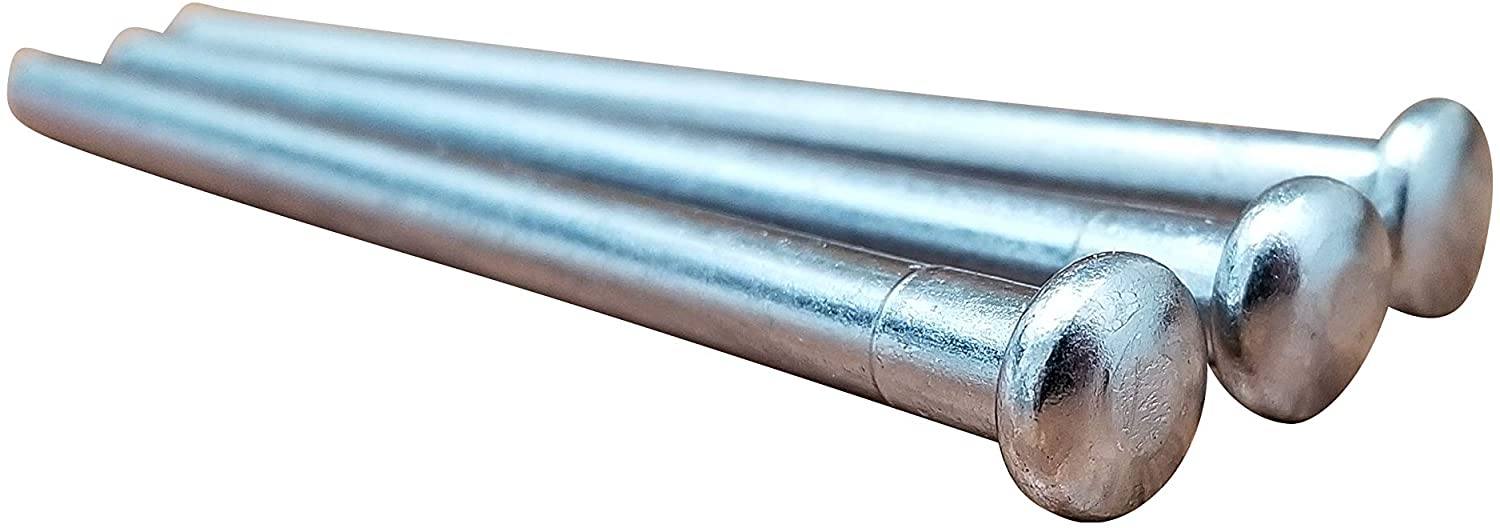 Polished chrome hinge pins for doors, set of three, designed for durability and smooth operation.