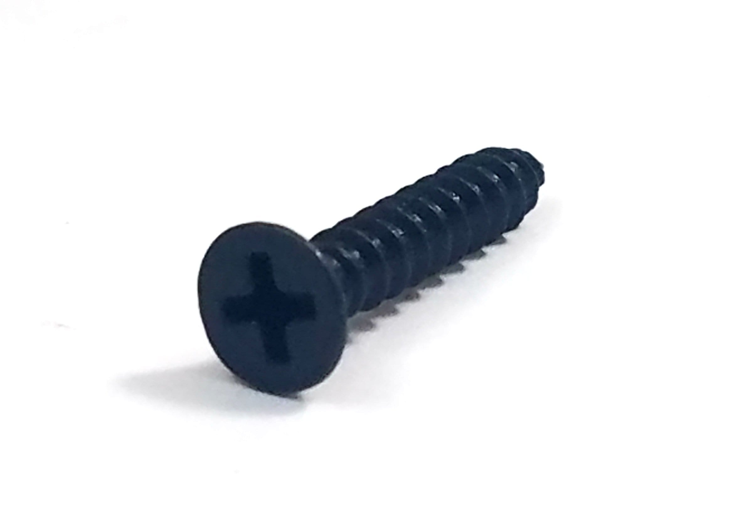Oil rubbed bronze door hinge wood screw, #9 size, 1 inch long, designed for secure fastening in wood applications.