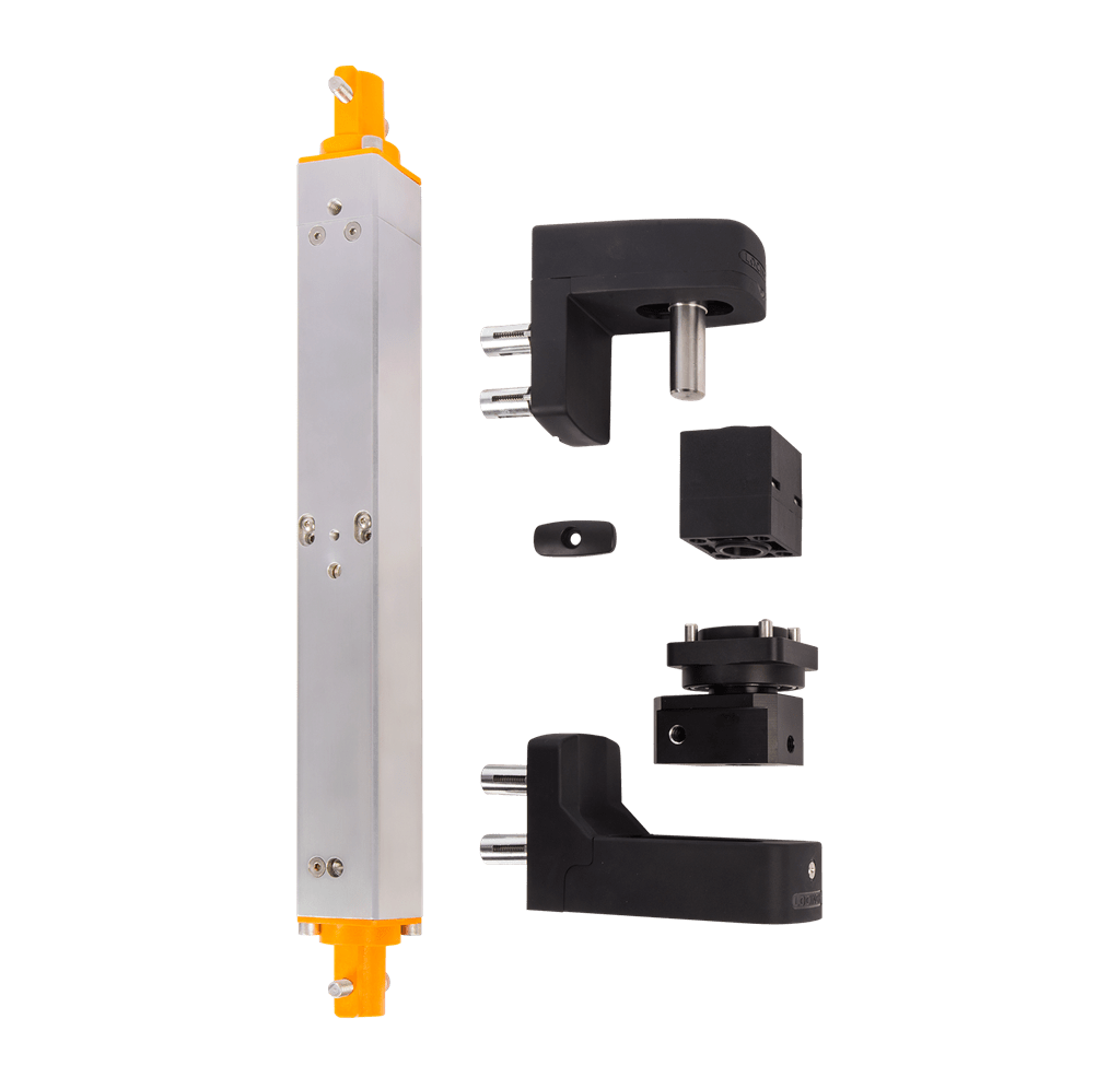 Invisible built-in hydraulic gate closer for square gate frames 2 to 2.5 inches, featuring a sleek black finish.