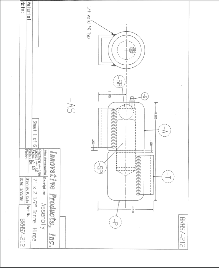 Heavy duty weld-on barrel hinge, 7 inches, supports up to 3000 lbs per pair, sold in a 2 pack for robust applications.