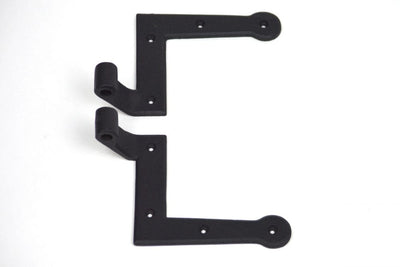 L Style Shutter Hinges - NY Style 2-1/4" Inch Offset - Cast Iron - Black Powder Coat - Right or Left Handing without Pintles - Sold in Pairs