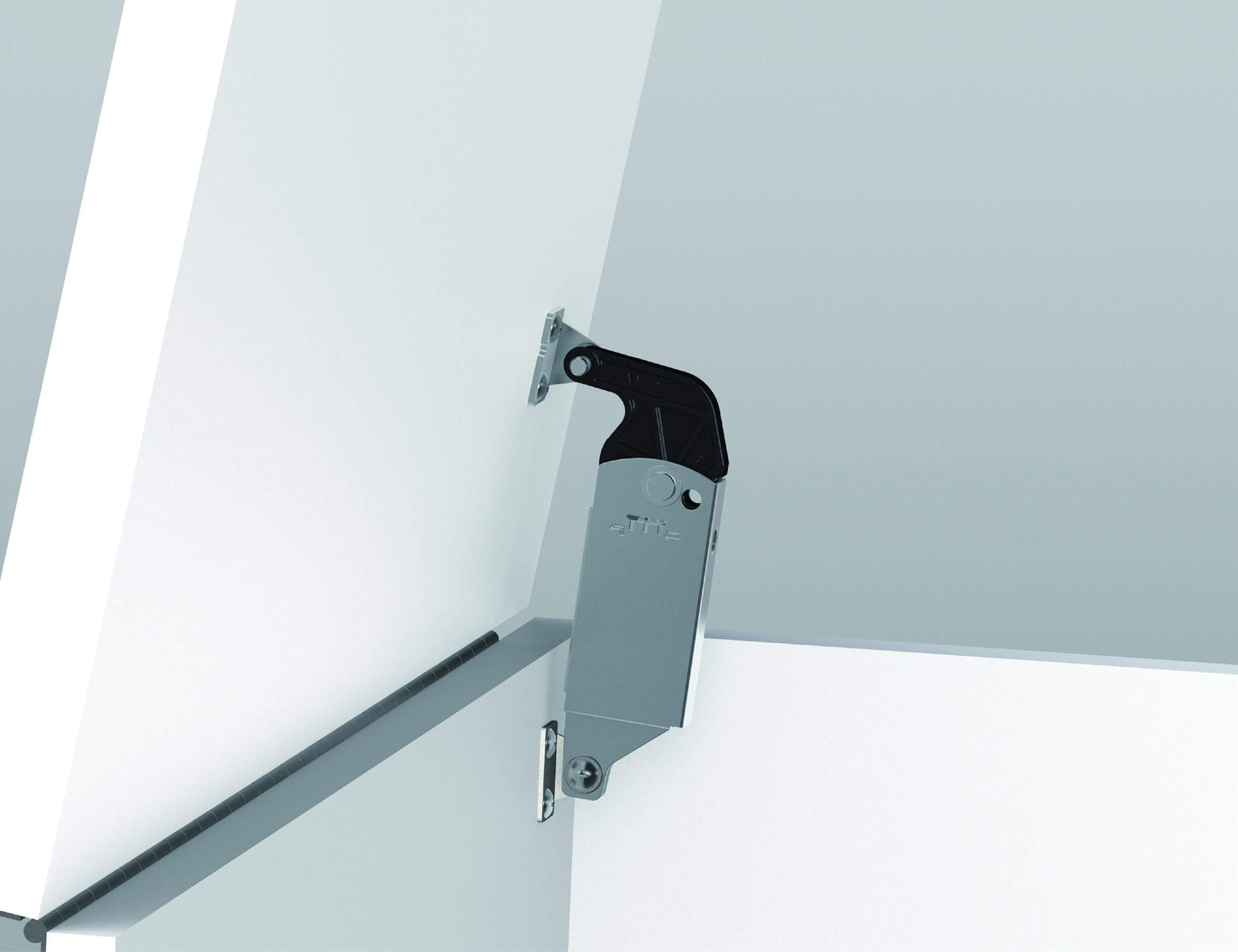Stainless steel adjustable lid stay with spring-loaded mechanism, back panel mounted, optional damper, sold individually.