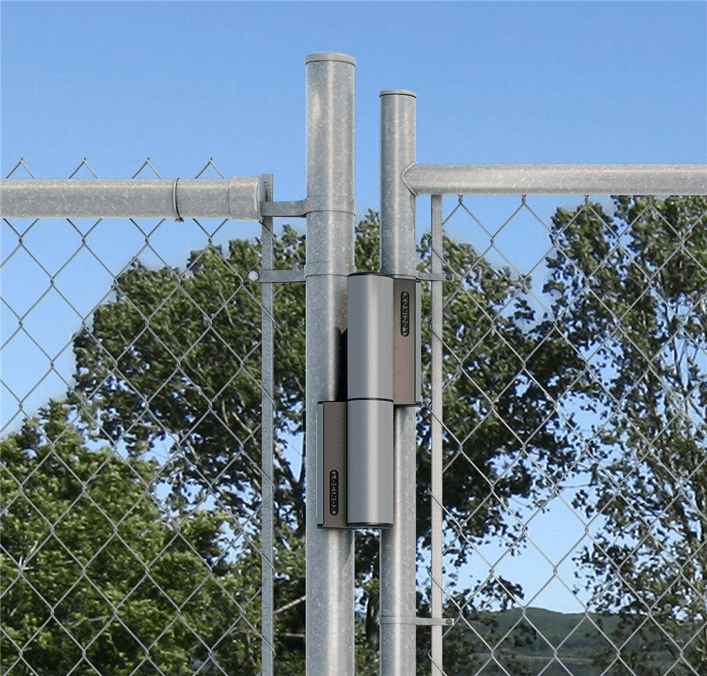 Locinox chain link bracket for Tiger gate closer, designed for secure gate installation on chain link fences.