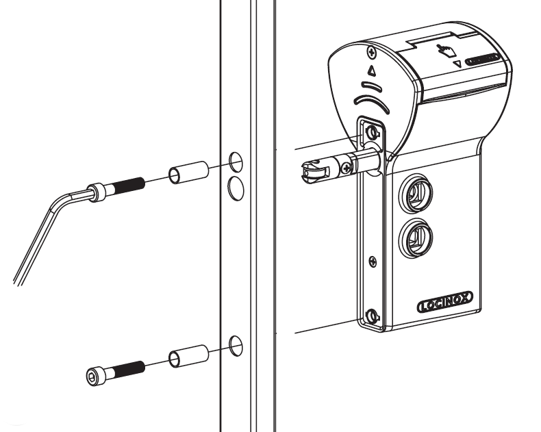 Surface mounted mechanical code lock for gates, compatible with square or flat profiles, available in multiple finishes.