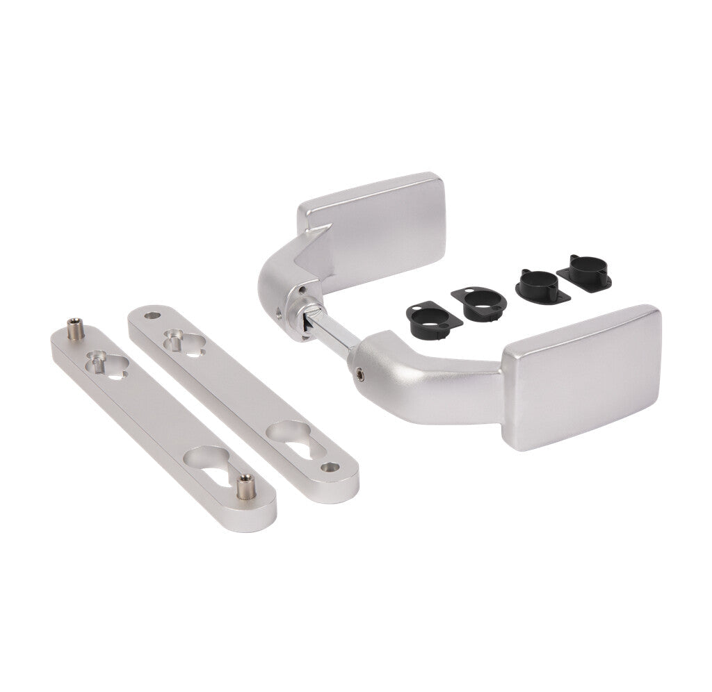 Anodized aluminum handle pair for Fortylock, Fiftylock, and Sixtylock insert locks, available in multiple finishes.