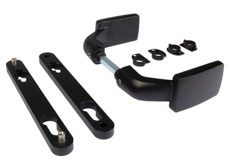Locinox handle pair for Fortylock, Fiftylock, and Sixtylock insert locks in anodized aluminum, available in multiple finishes.