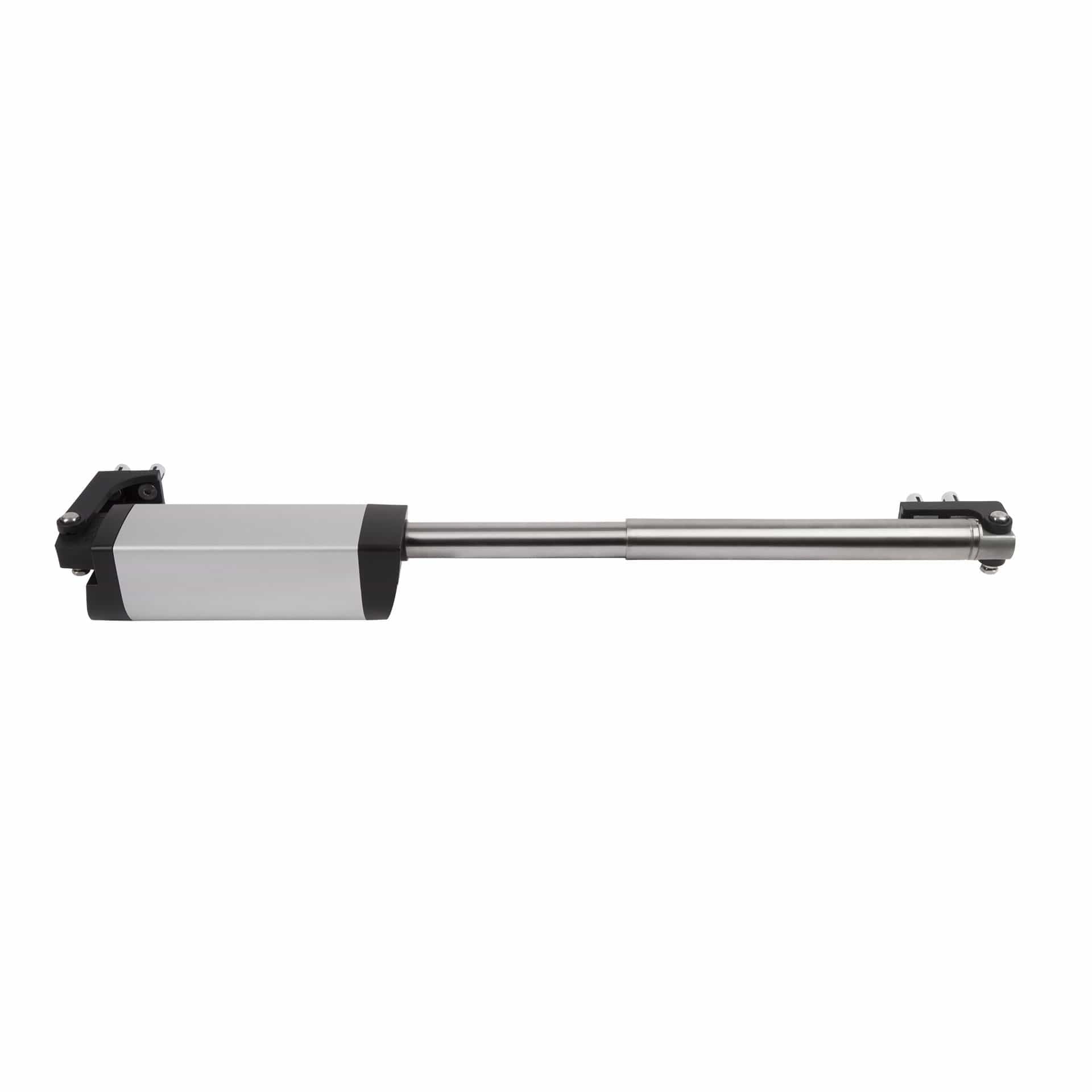 Hydraulic retrofit gate closer for wide gates up to 330 lbs, featuring a silver finish and sold individually.