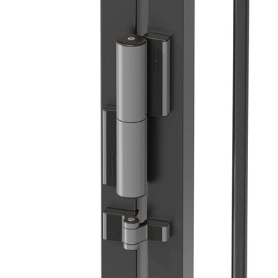 Hydraulic self-closing gate closer and hinge kit for 2"-2-3/8" square frame gates, supports up to 165 lbs.