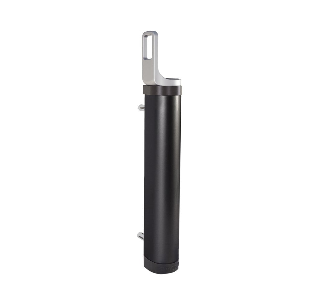 Aesthetical 180° gate closer designed for gates up to 330 lbs, featuring direct hinge connection and multiple finishes.