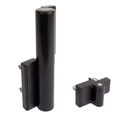 Locinox Tiger hydraulic self-closing gate closer and hinge kit for 2"-2-3/8" square frame gates, 165 lb capacity.