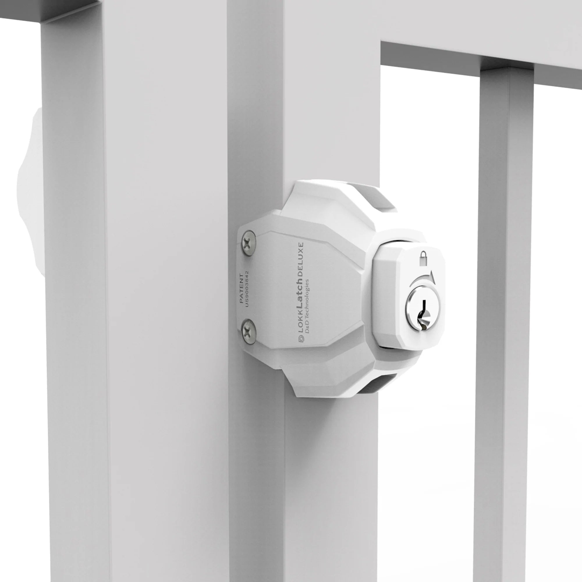 Privacy and security gate latch for square post gates, fits gates up to 6 inches, available in multiple finishes.