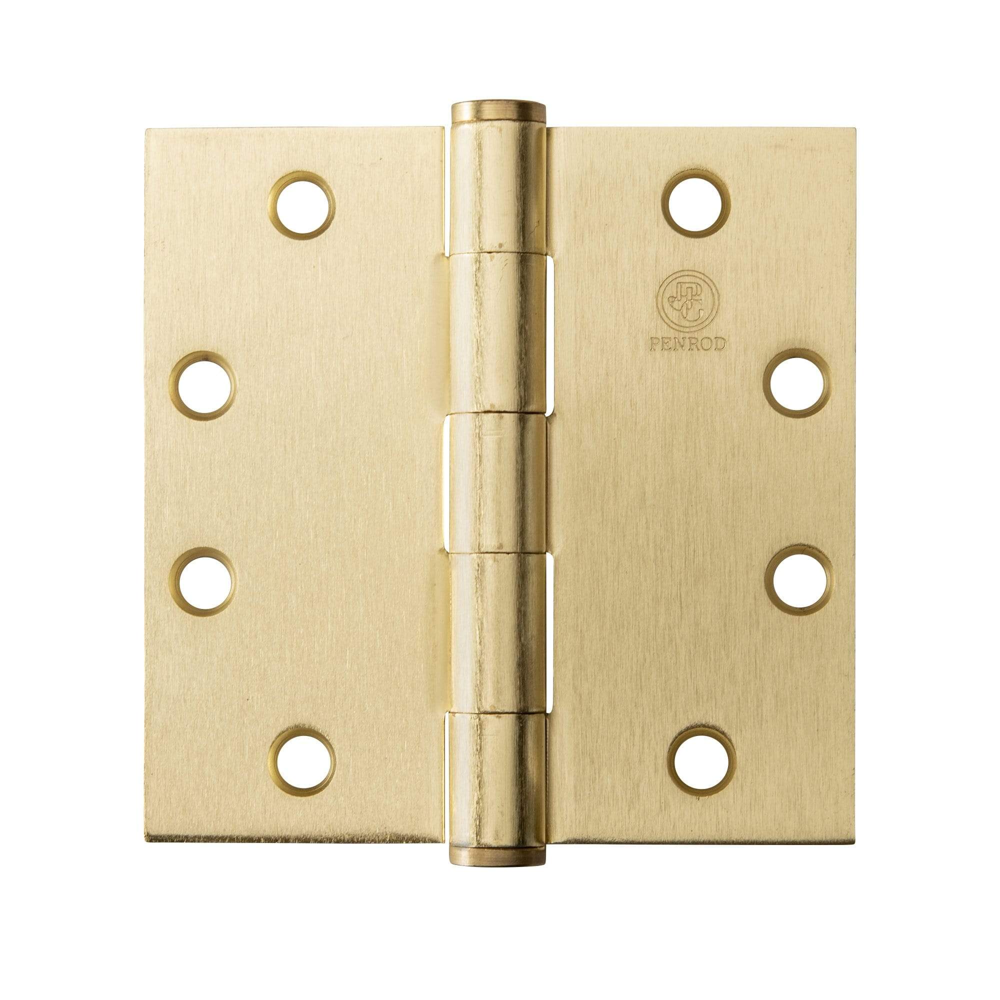 Penrod commercial hinges 4 1/2 inch square in various finishes, sold in a pack of three for durable door applications.