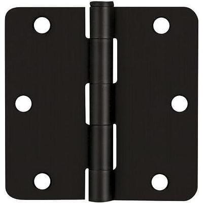 Hager 3.5-inch door hinge with 1/4-inch radius, available in multiple finishes, sold individually for various applications.