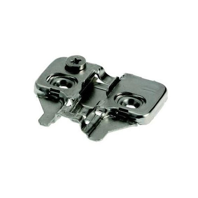Mounting Plates For Concealed Soft-Close 110° Cabinet Hinges - Multiple Attaching Methods And Thicknesses Available - Nickel Finish - Sold Individually