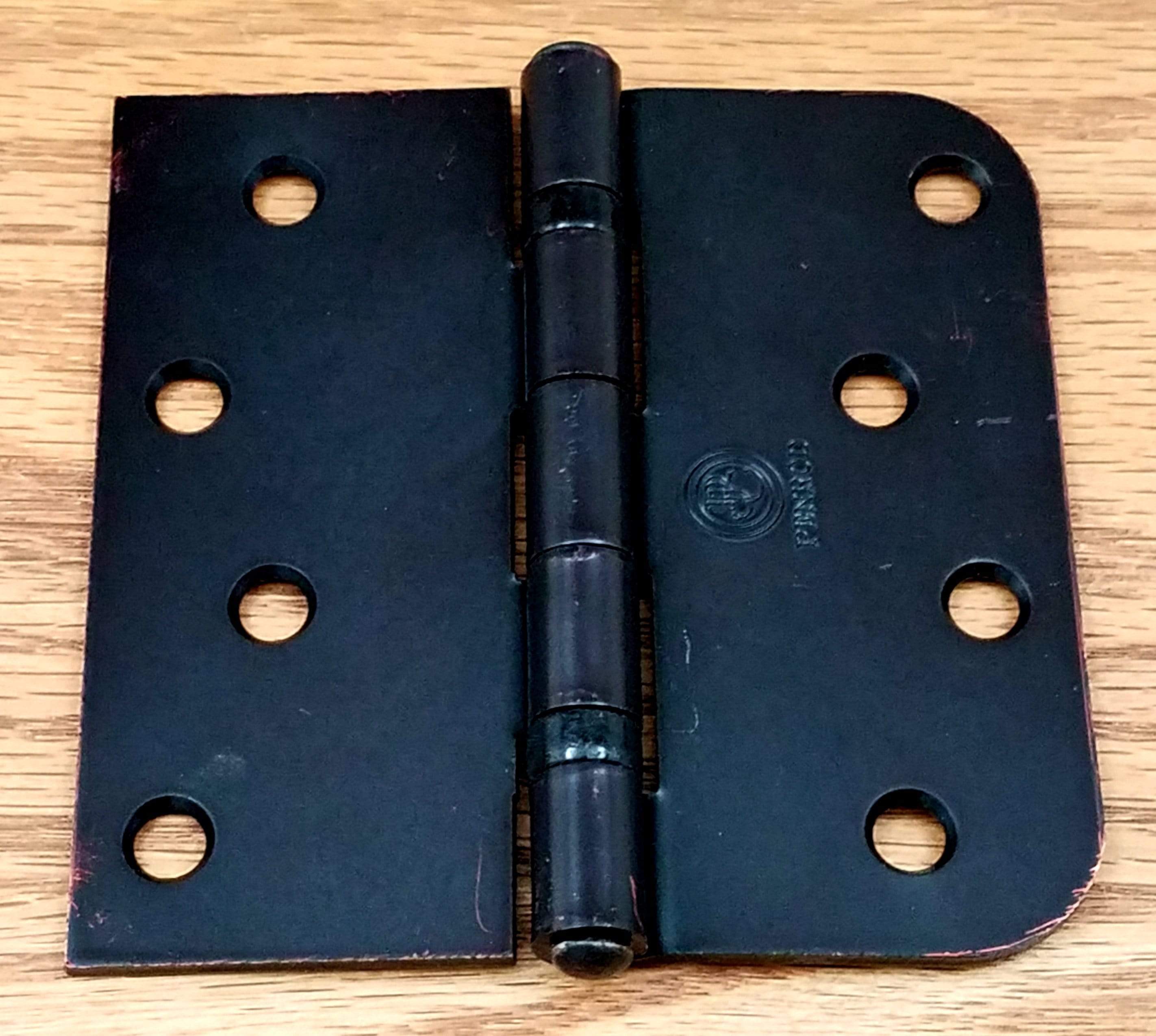 Oil rubbed bronze ball bearing security hinge with a 5/8" radius square and non-removable riveted pin, 3 pack.