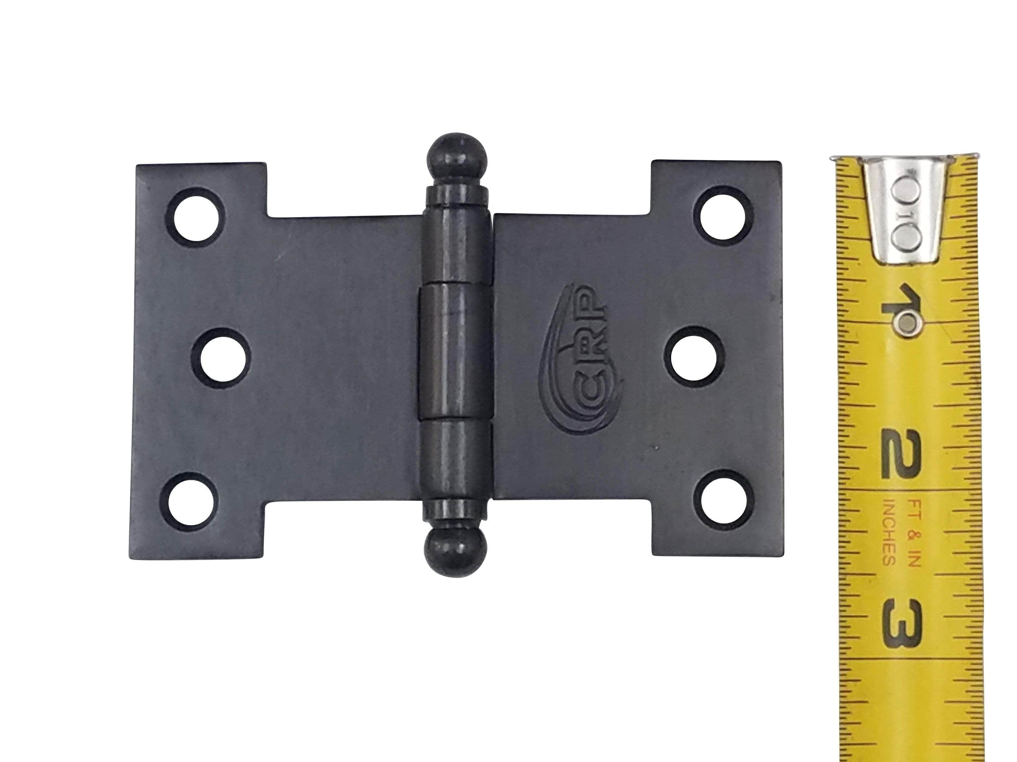 Oil rubbed bronze wide throw parliament hinges available in multiple sizes, sold in two packs for versatile use.
