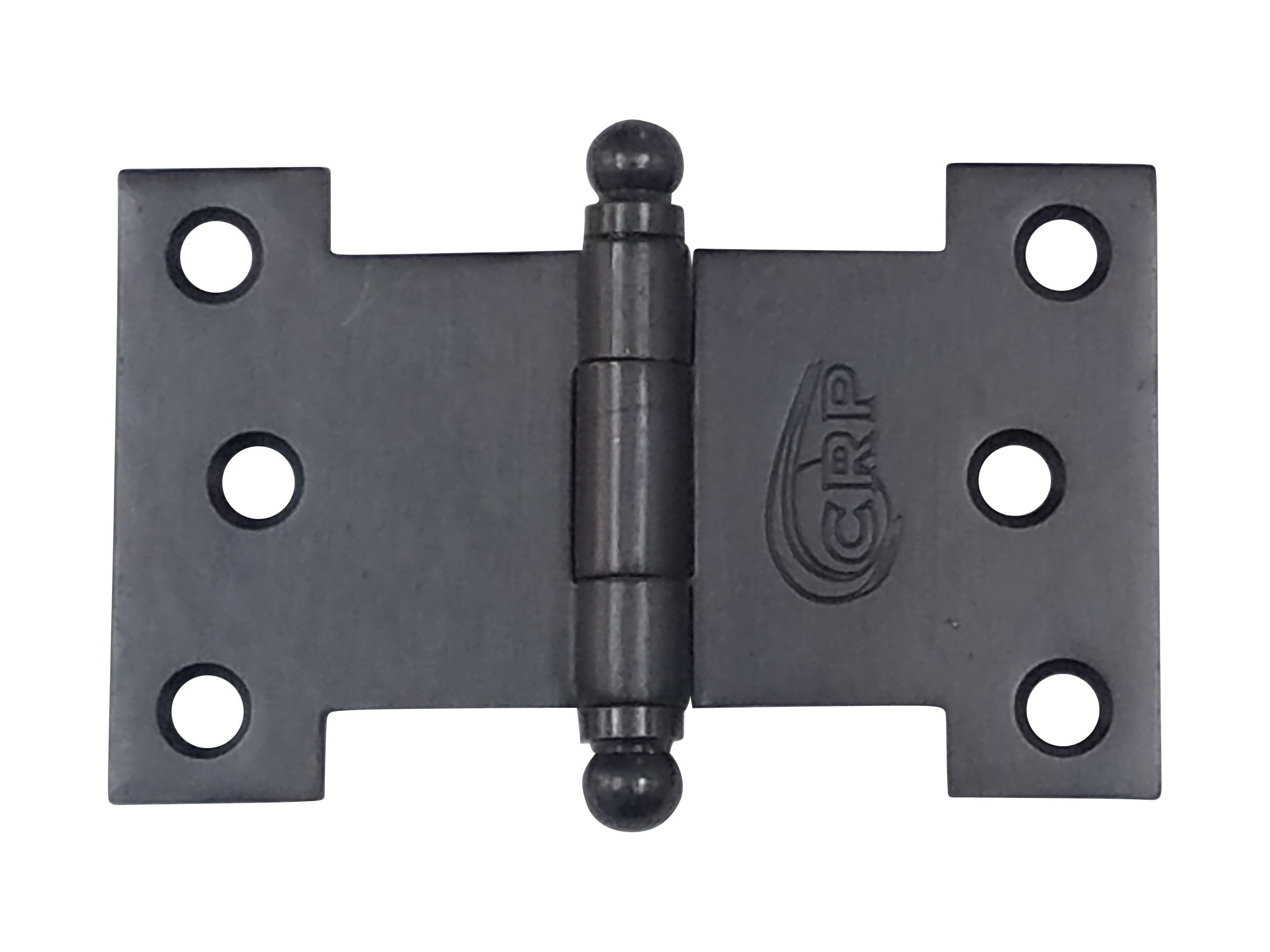 Oil rubbed bronze wide throw parliament hinges in multiple sizes, available in two packs for versatile installation.