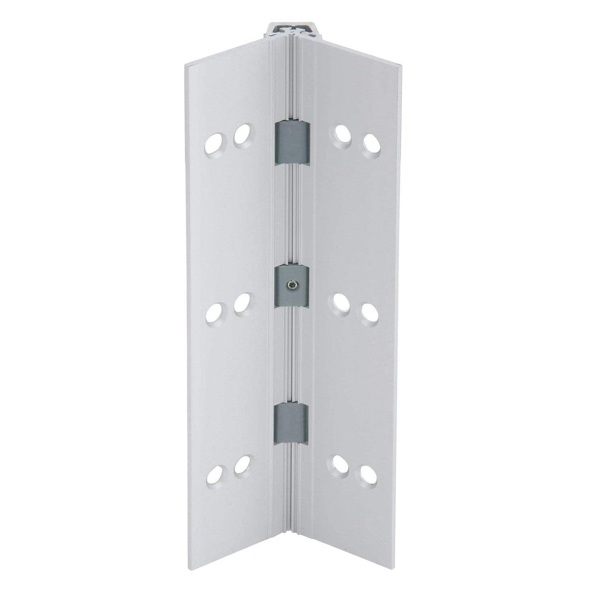 Pin and barrel continuous hinge, full mortise, 83 inches, stainless steel, ideal for durable door applications.