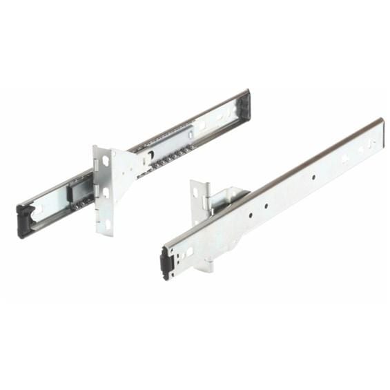 Pocket door slides in zinc finish, 14-inch length, sold in pairs for smooth door operation. Ideal for pocket doors.