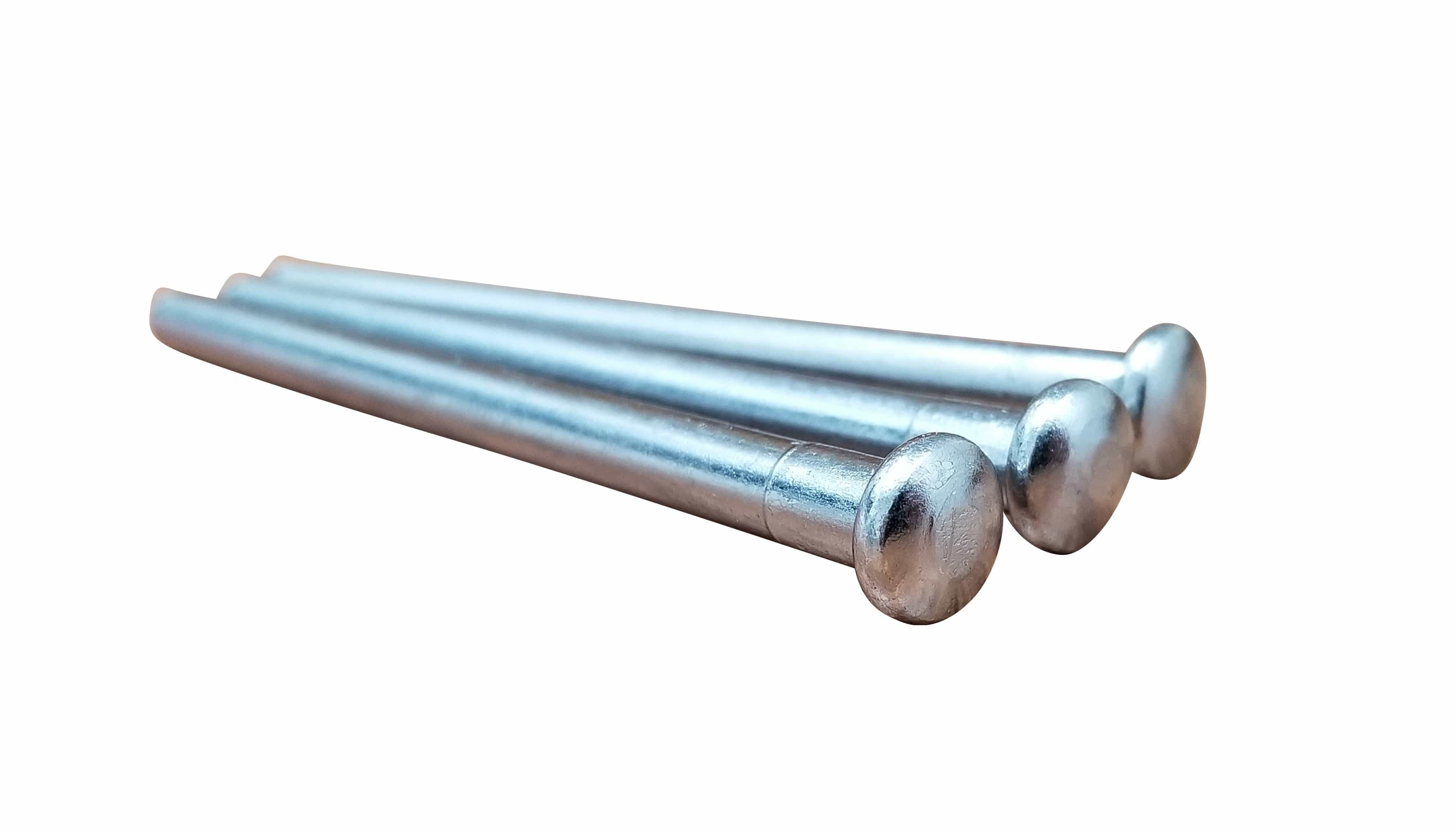 Polished chrome hinge pins for doors, three-pack, designed for durability and smooth operation.