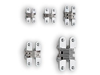Concealed hinges for cabinetry and medium-sized doors, available in multiple sizes, sold individually.