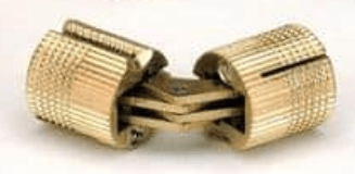 Solid brass invisible barrel hinges, 14 mm size, designed for doors with a minimum thickness of 3/4 inch.