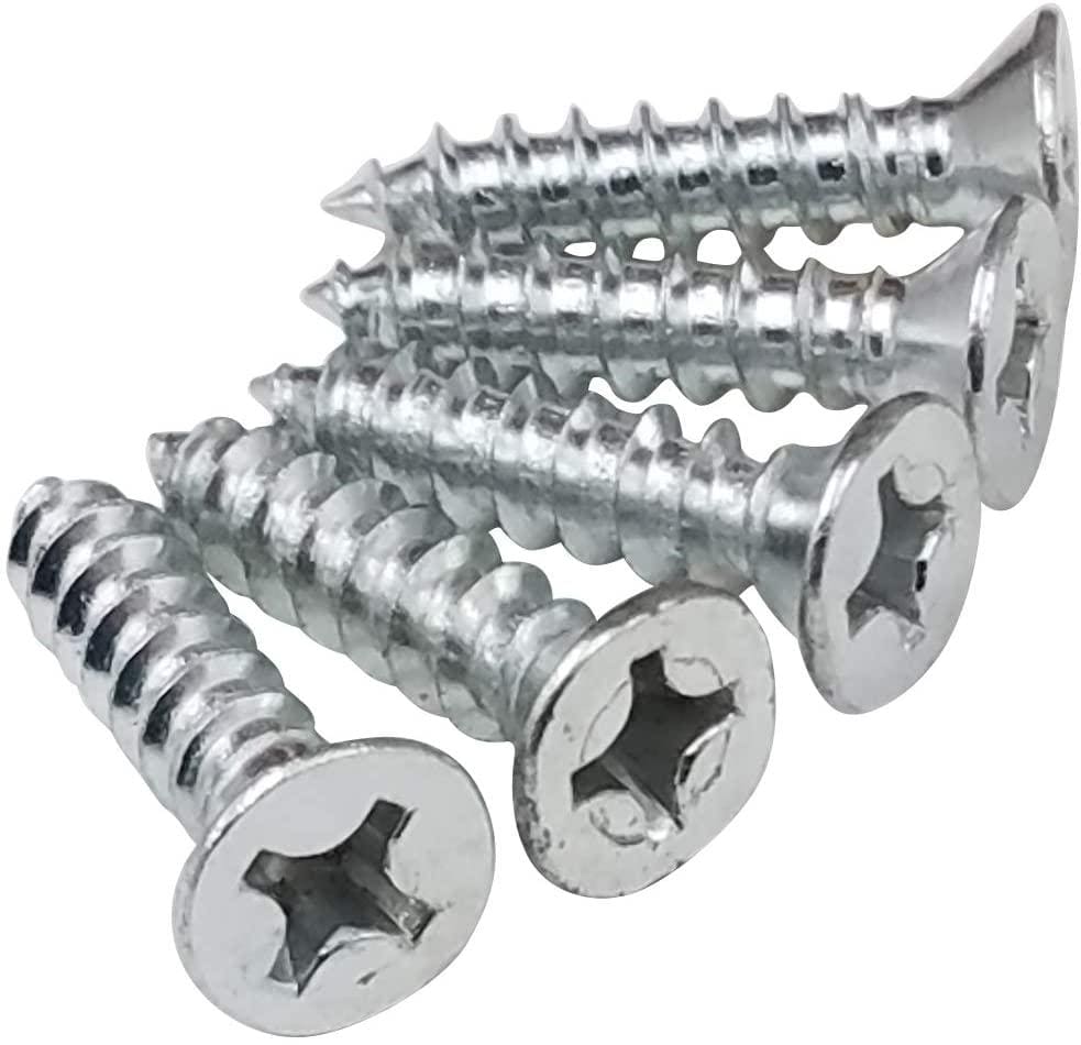 #12 x 1-1/4 inch commercial hinge wood screws in multiple finishes for secure fastening in various applications.