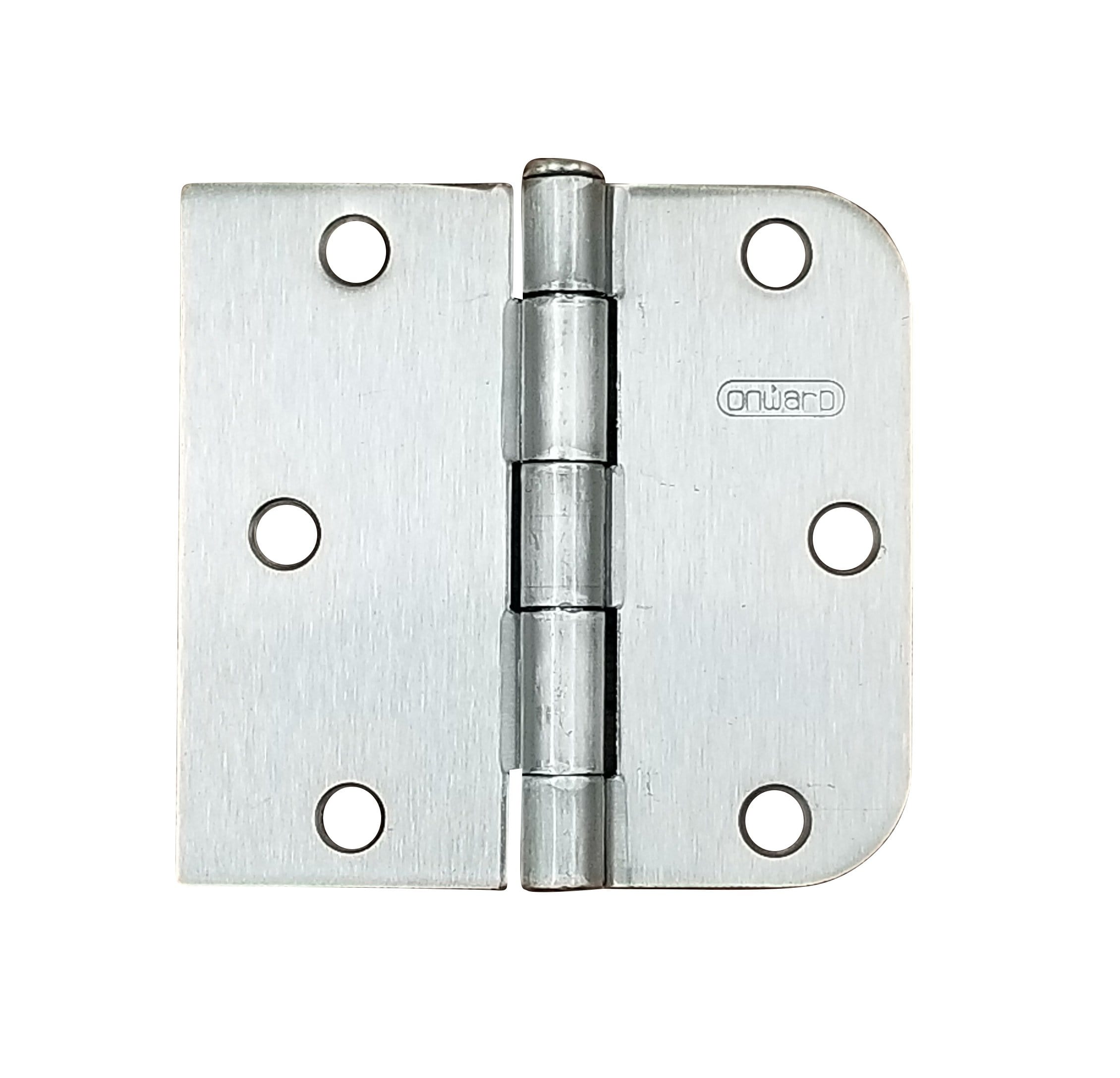 Interior door hinges, 3.5 inches with 5/8 inch square corners, available in multiple finishes, sold in a 2 pack.