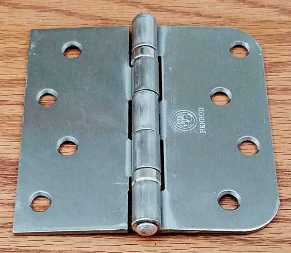Satin Nickel Penrod Ball Bearing Security Hinges 4" with 5/8" Radius