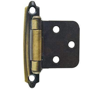 Self-Closing Face Mount Variable Overlay Cabinet Hinges - 2 3/4" x 1 3/4" - Multiple Finishes - 2 Pack