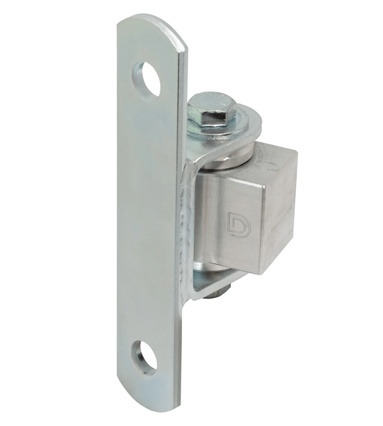 Shut It Half Bolt-On Gate Hinge for gates with a gap of 2.5 to 3 inches, designed for fence posts under 4 inches.