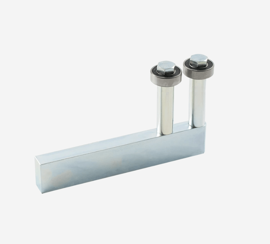 Shut It Hardcore Gate Guide Assembly in zinc finish, available in 6-inch or 10-inch options, sold individually.