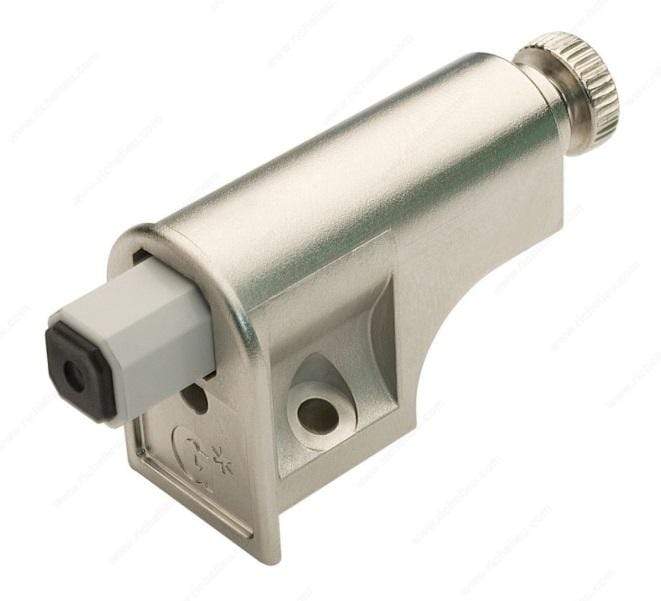 Cabinet hinge door damper for face frame cabinets, soft close feature, silver finish, sold individually.