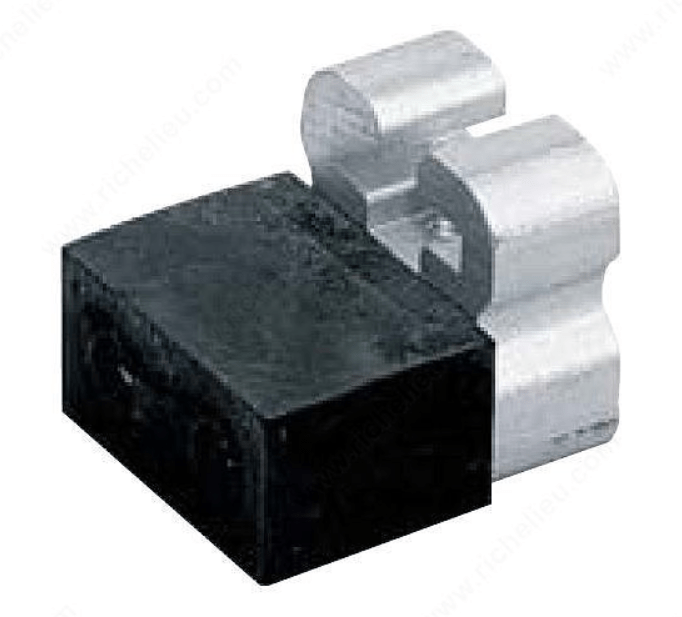 Aluminum sliding door stopper with rubber bumper, supports doors up to 324 lbs, sold individually for easy installation.