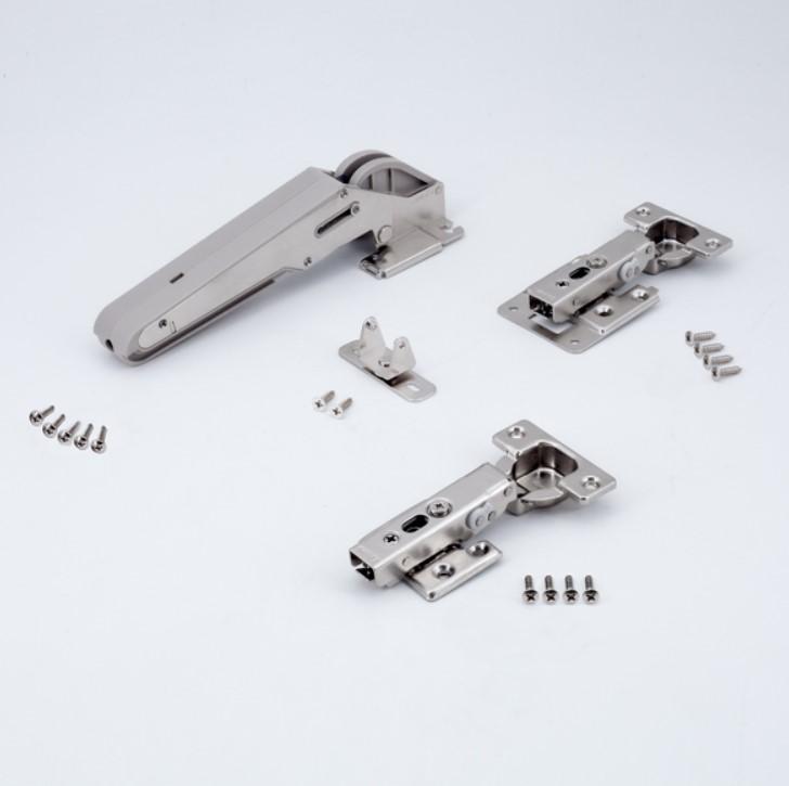 Soft close lid stay set with lift assist, featuring multiple torque options and included mounting hardware.