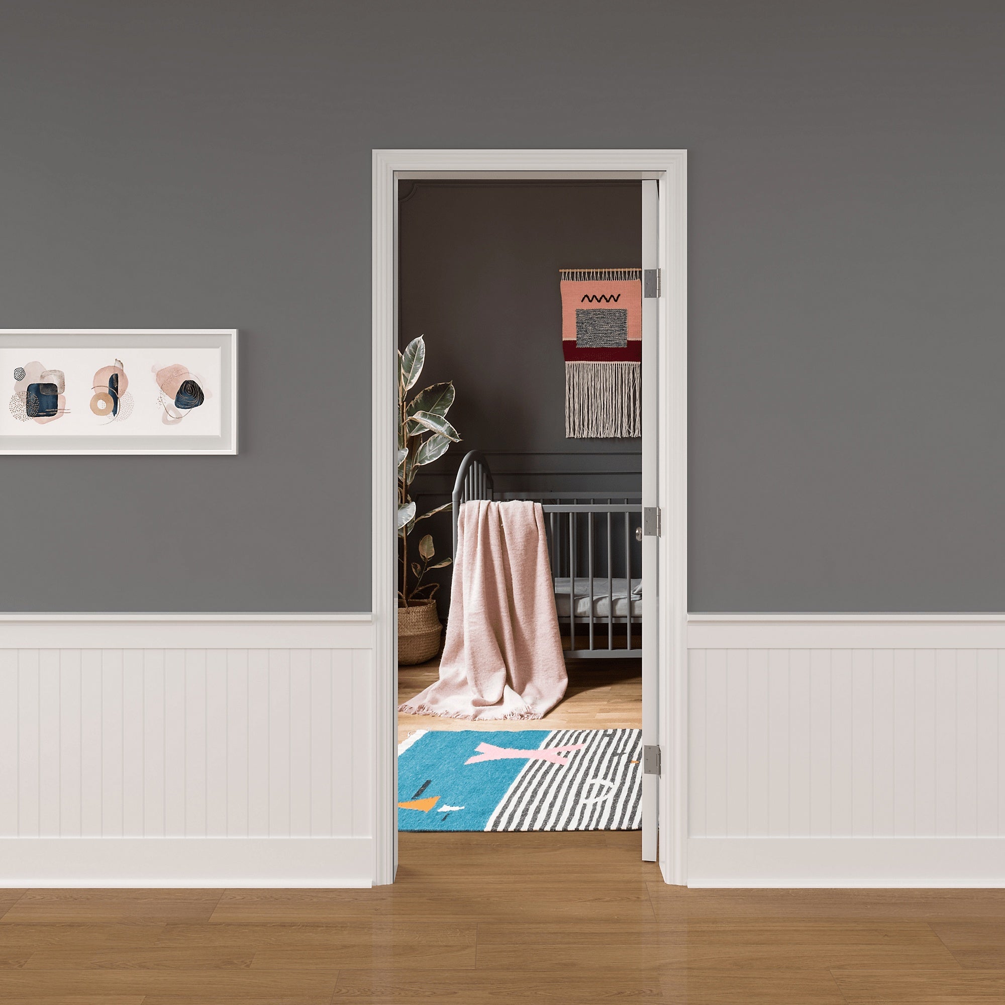 Squeak free 3.5-inch square interior door hinges in various finishes, sold in a pack of three for smooth operation.