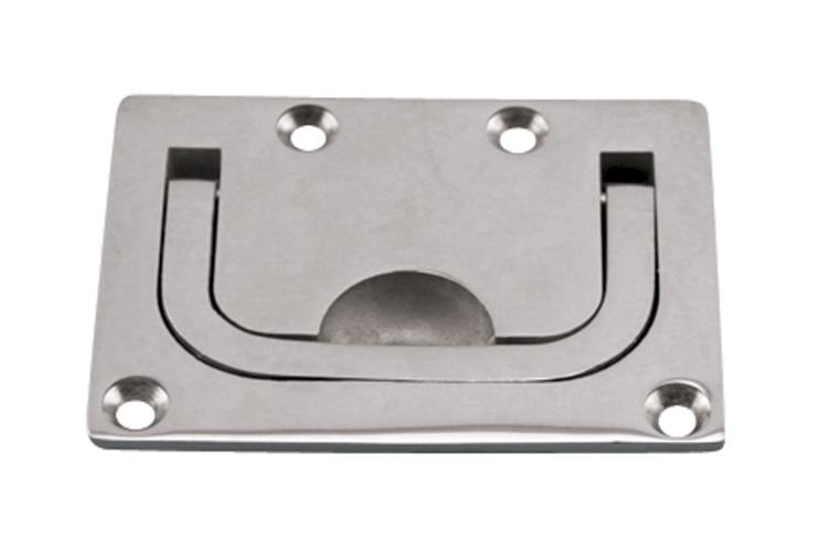 Stainless steel marine flush lift handle, 3 inches, designed for durability and easy access in marine applications.