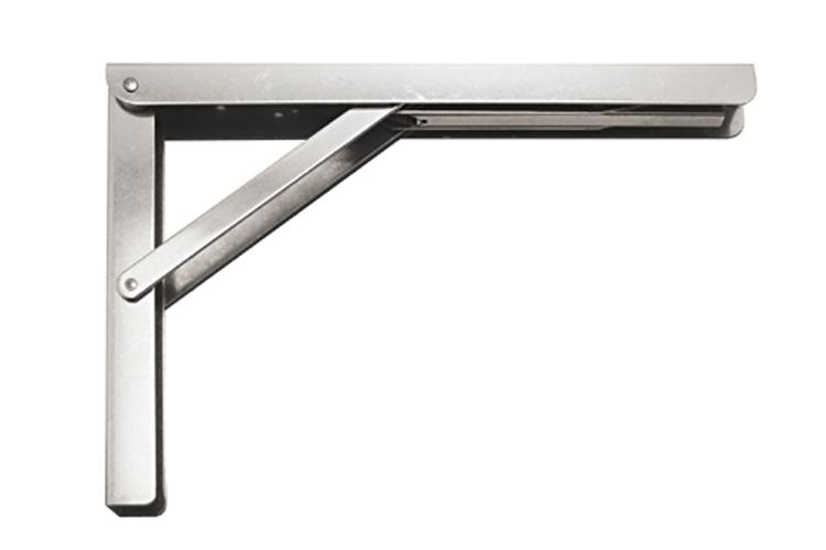 Stainless steel marine folding table bracket, designed for durability, available in multiple sizes, sold individually.