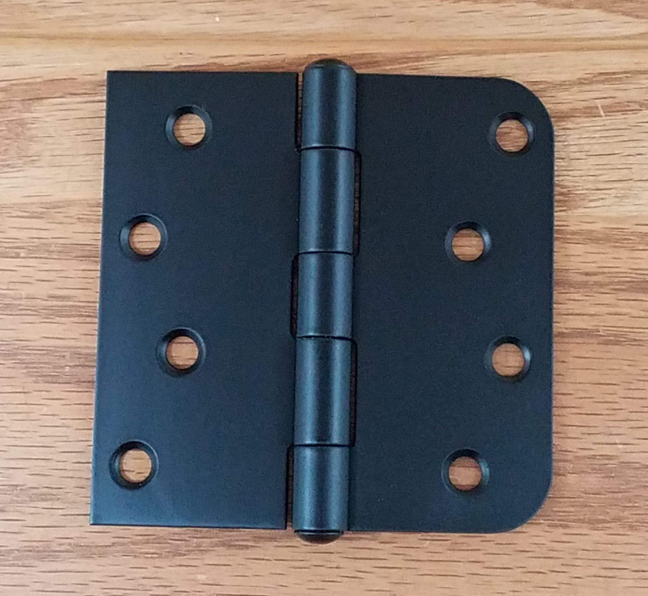 Stainless Steel Hinges - Black Stainless Steel Hinges Residential Hinges - 4" With 5/8" Square - Highly Rust Resistant - 3 Pack
