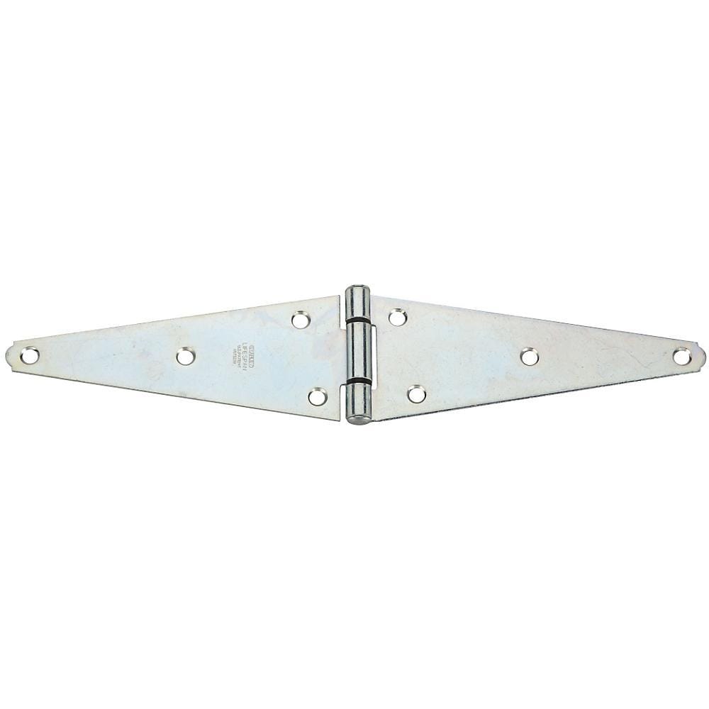 Heavy-duty zinc strap hinges, 4 to 8 inches, sold in a 2-pack for durable door and gate applications.