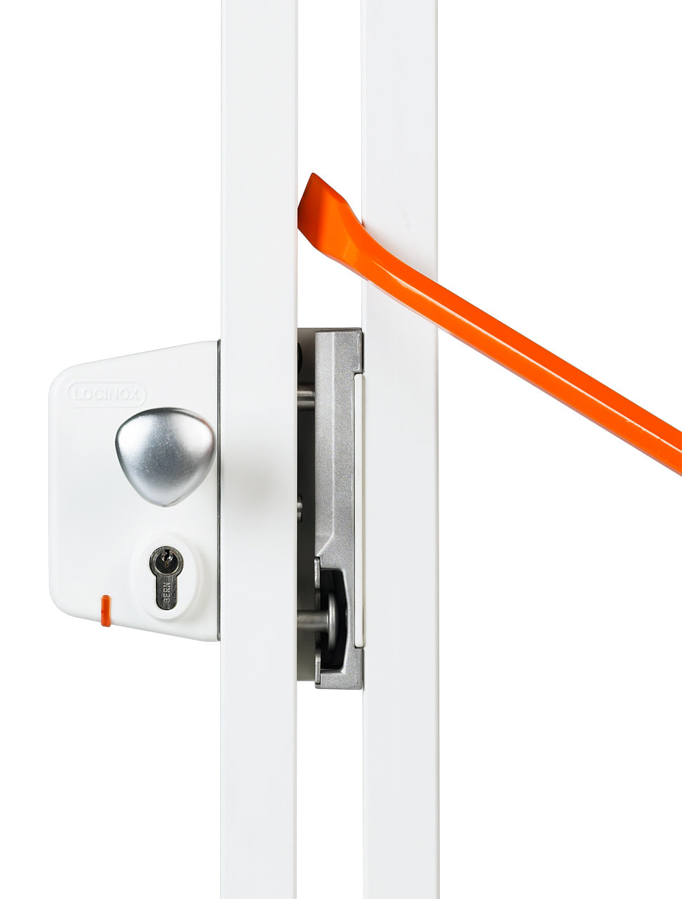 Surface mounted electric gate lock designed for square profiles, featuring fail open functionality and multiple finishes.
