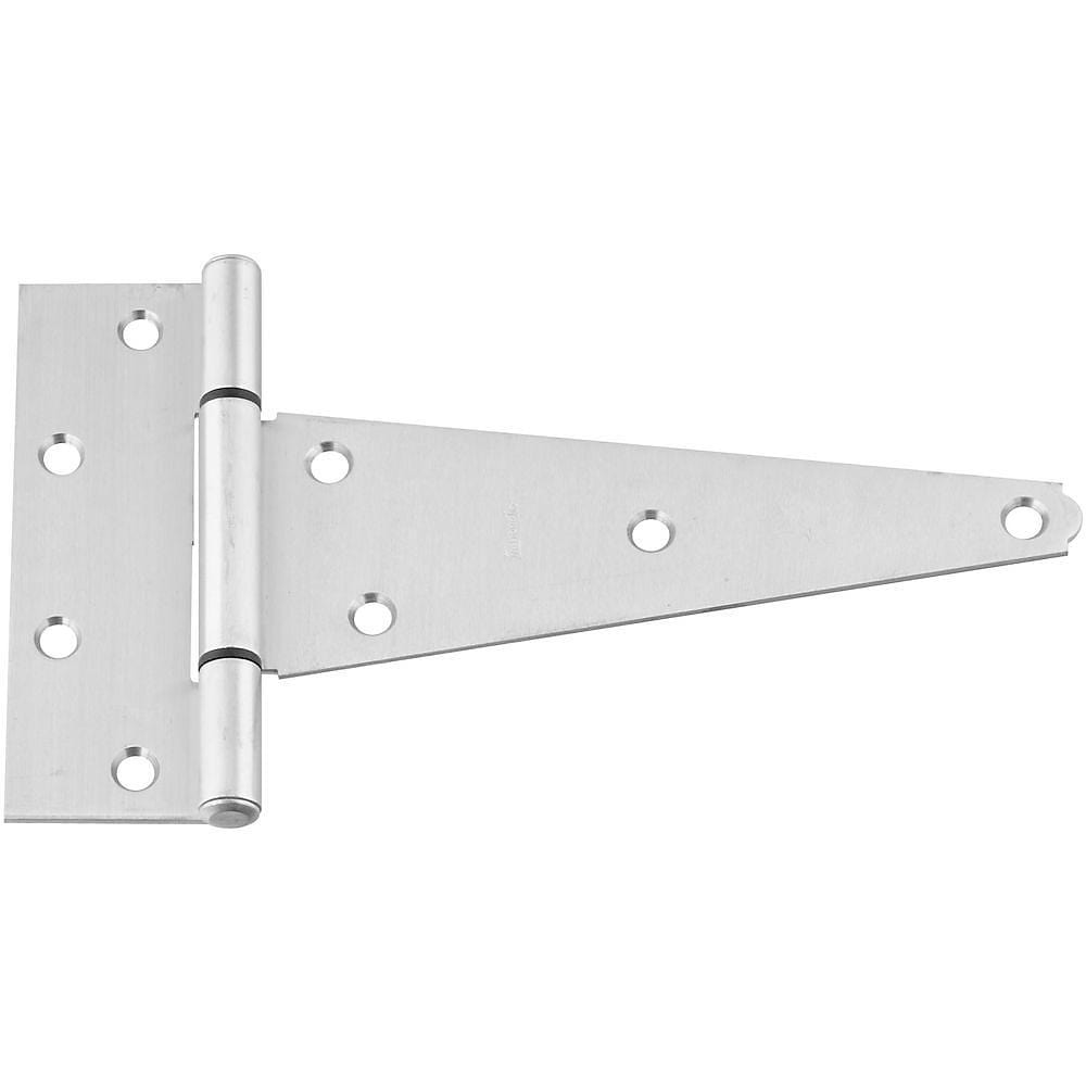 Heavy-duty stainless steel T hinges, available in sizes from 4 to 10 inches, sold in a convenient 2 pack.